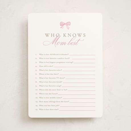 Baby Shower Game Cards