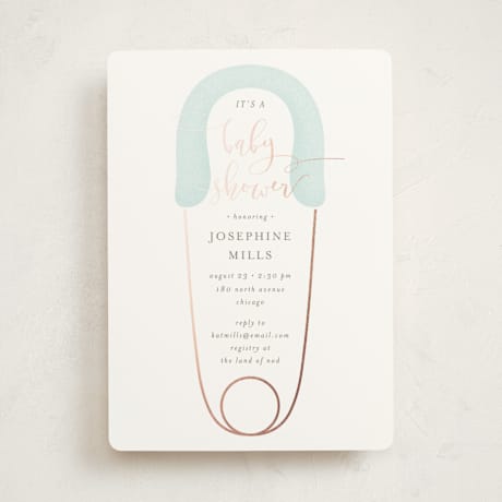 Foil-Pressed Baby Shower Invitations