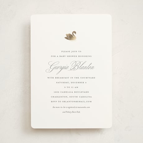 Foil-Pressed Baby Shower Invitations