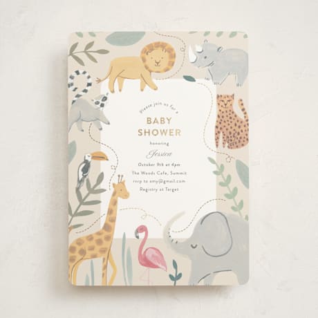Foil-Pressed Baby Shower Invitations