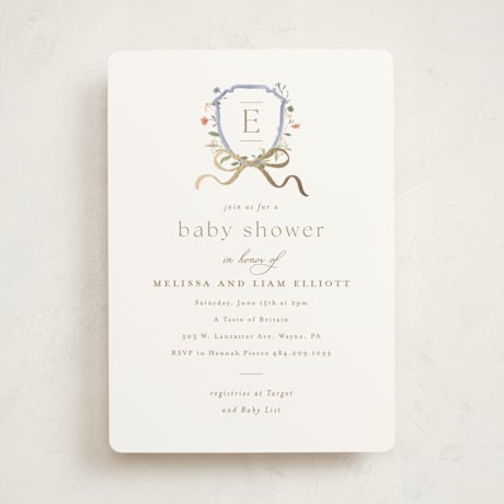 Foil-Pressed Baby Shower Invitations