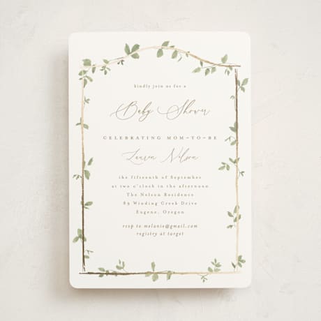 Foil-Pressed Baby Shower Invitations