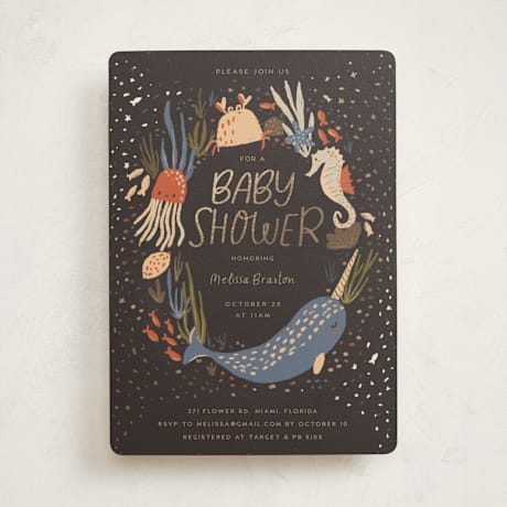 Foil-Pressed Baby Shower Invitations