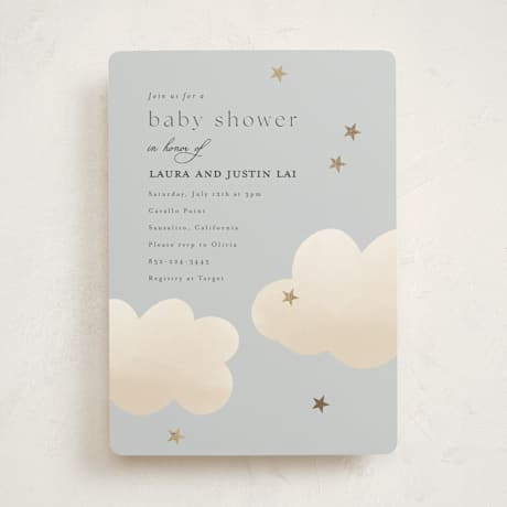 Foil-Pressed Baby Shower Invitations