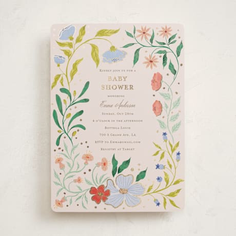 Foil-Pressed Baby Shower Invitations