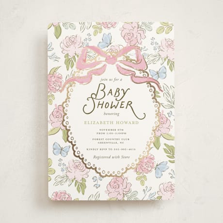 Foil-Pressed Baby Shower Invitations