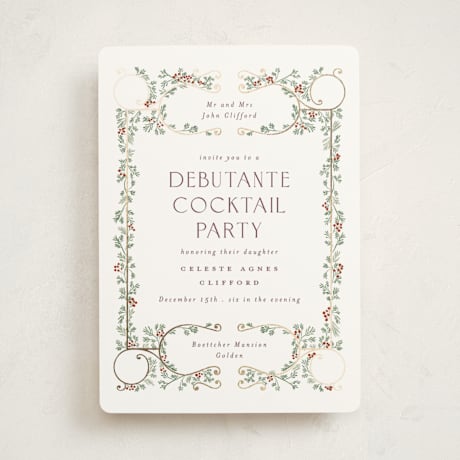 Foil-Pressed Debutante Party Invitations