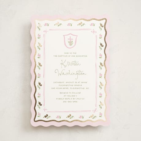 Foil-Pressed Baptism and Christening Invitations