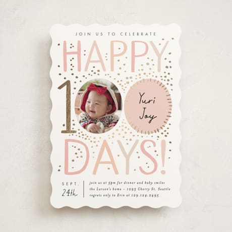 Foil-Pressed Baby Shower Invitations