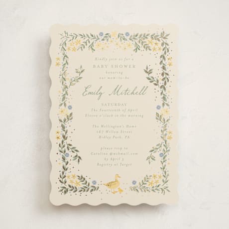 Foil-Pressed Baby Shower Invitations