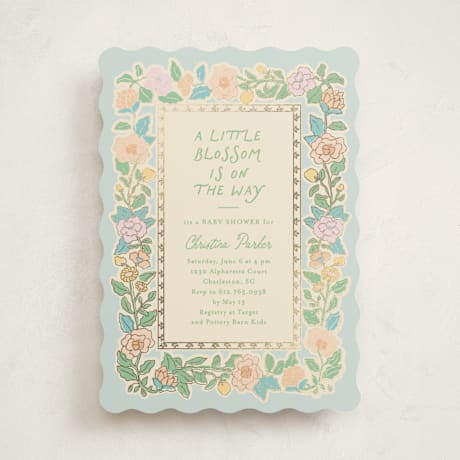 Foil-Pressed Baby Shower Invitations