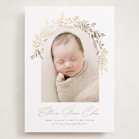 Foil-Pressed Grand Birth Announcements
