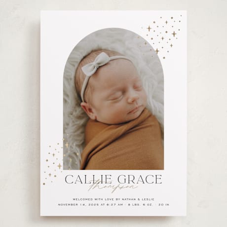Foil-Pressed Grand Birth Announcements