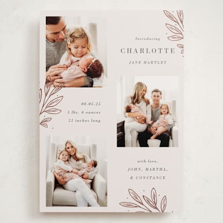 Foil-Pressed Grand Birth Announcements