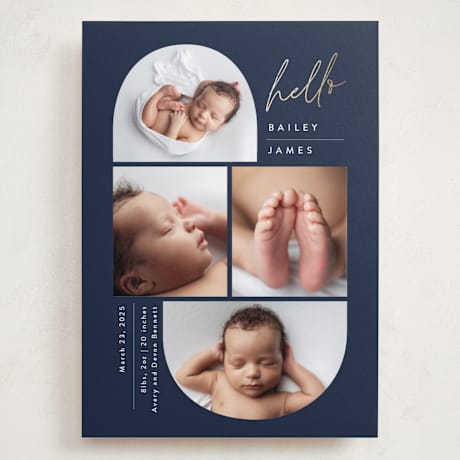 Foil-Pressed Grand Birth Announcements