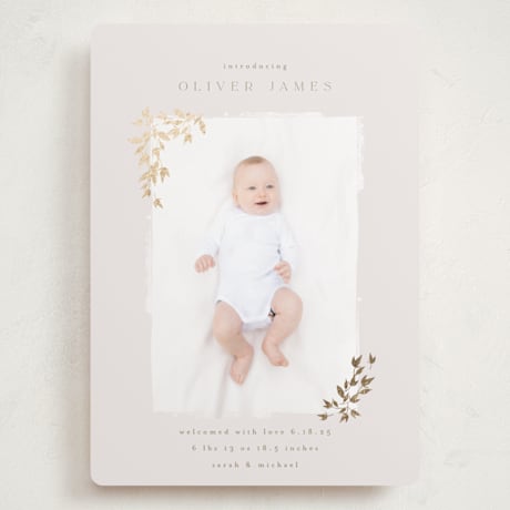 Foil-Pressed Grand Birth Announcements