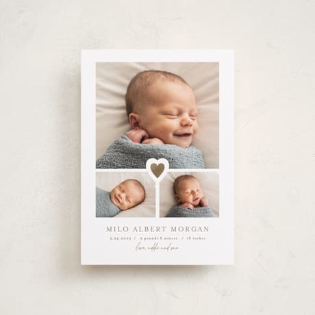 Foil-Pressed Birth Announcement Petite Cards