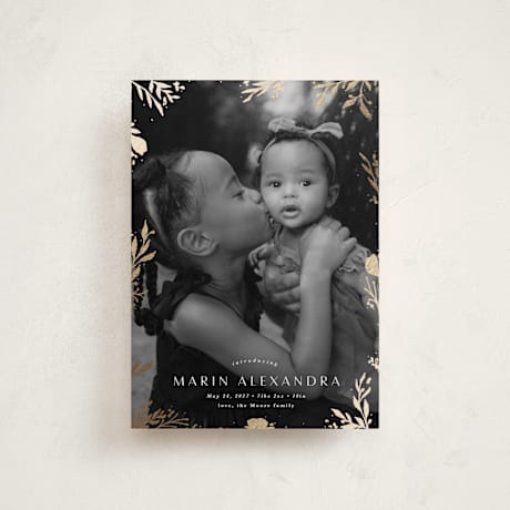 Foil-Pressed Birth Announcement Petite Cards