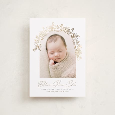 Foil-Pressed Birth Announcement Petite Cards