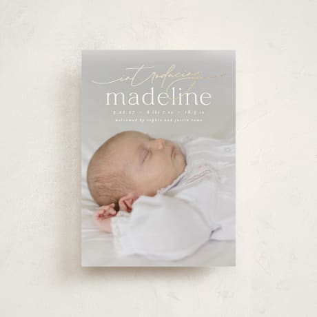 Foil-Pressed Birth Announcement Petite Cards