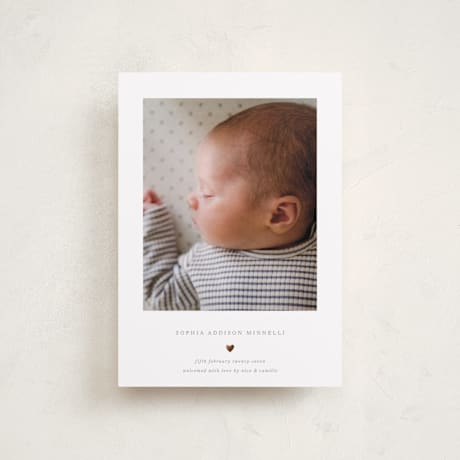 Foil-Pressed Birth Announcement Petite Cards