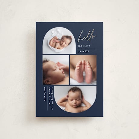 Foil-Pressed Birth Announcement Petite Cards