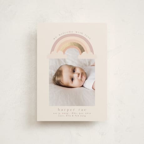 Foil-Pressed Birth Announcement Petite Cards