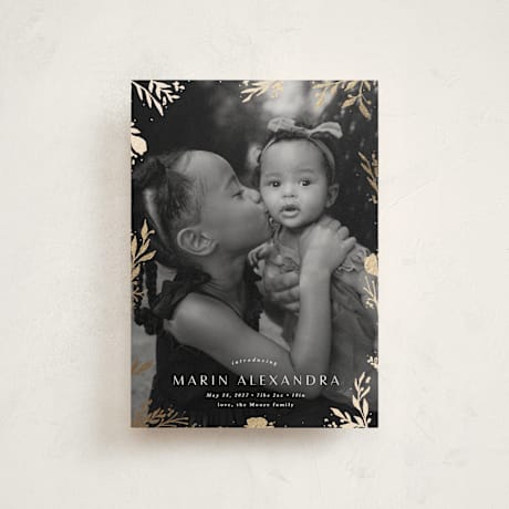 Foil-Pressed Birth Announcement Postcards