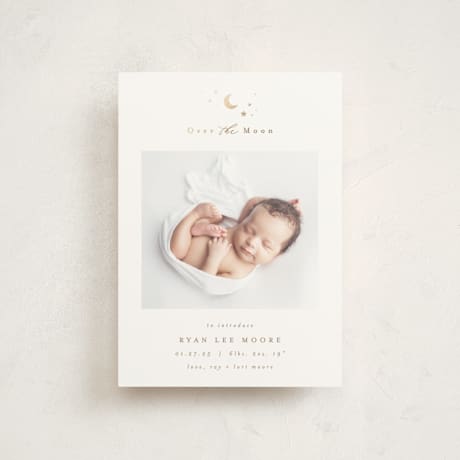 Foil-Pressed Birth Announcement Postcards