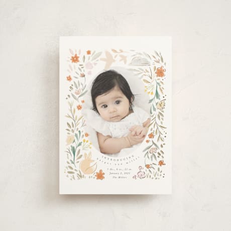 Foil-Pressed Birth Announcement Postcards