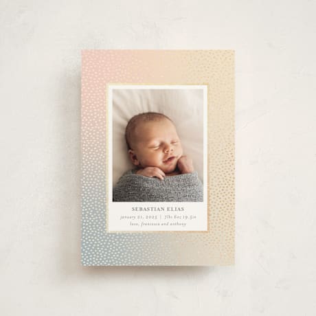 Foil-Pressed Birth Announcement Postcards