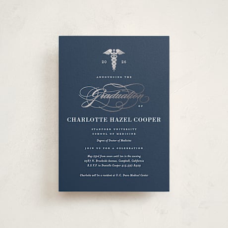 Foil-Pressed Petite Graduation Party Invitations