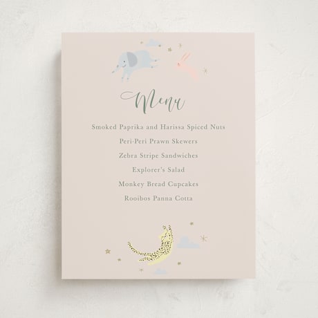 Baby Shower Menu Signs