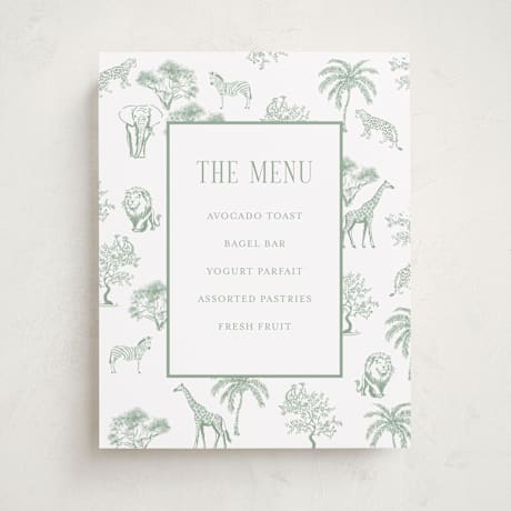 Baby Shower Menu Signs