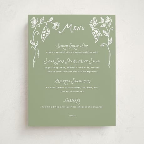 Baby Shower Menu Signs