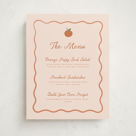 Baby Shower Menu Signs