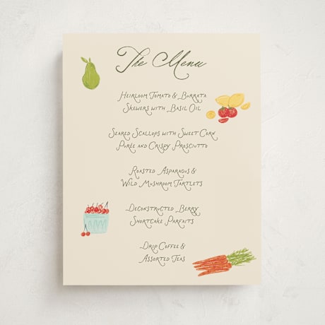 Baby Shower Menu Signs