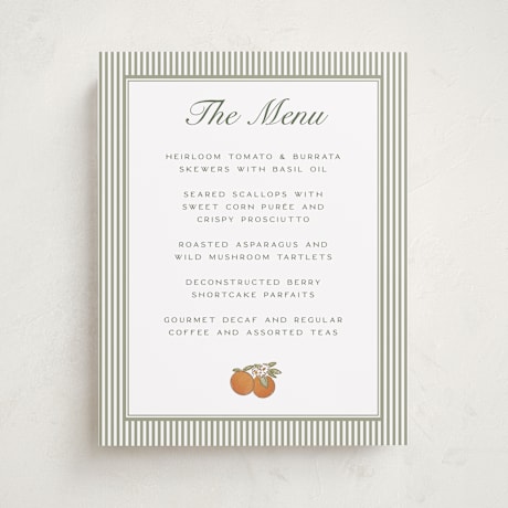 Baby Shower Menu Signs