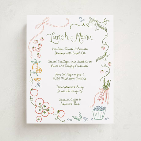 Baby Shower Menu Signs