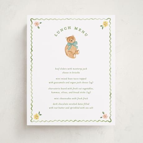 Baby Shower Menu Signs