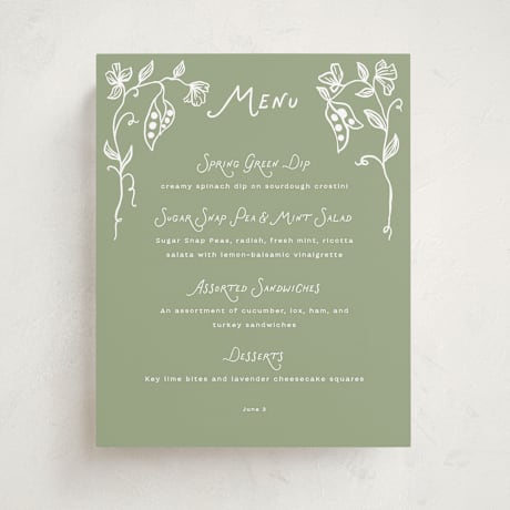 Baby Shower Menu Signs