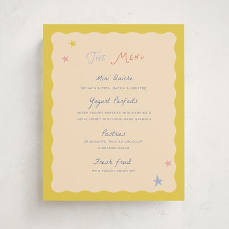 Baby Shower Menu Signs