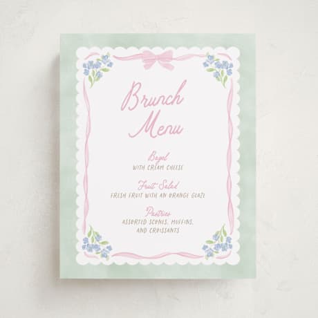 Baby Shower Menu Signs