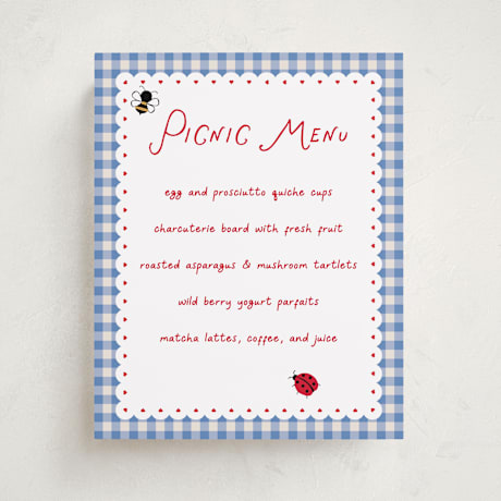 Baby Shower Menu Signs