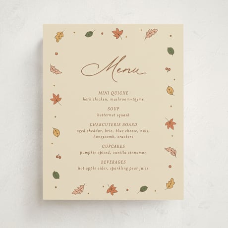 Baby Shower Menu Signs