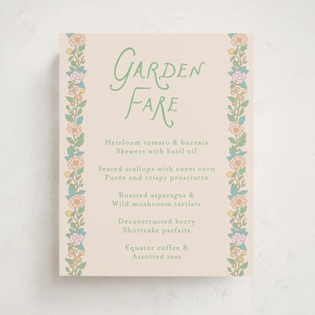 Baby Shower Menu Signs