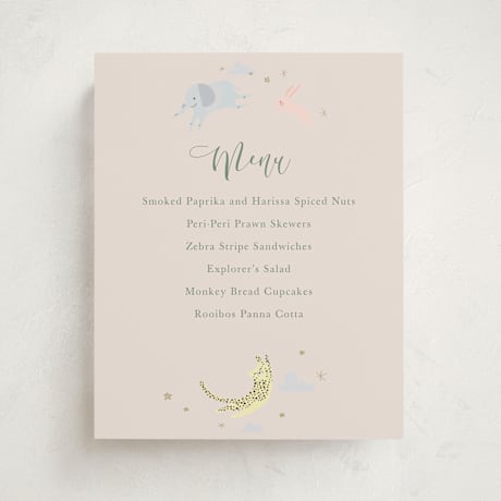 Baby Shower Menu Signs