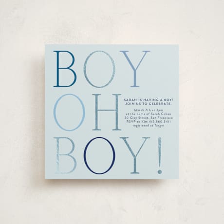 Foil-Pressed Baby Shower Invitations