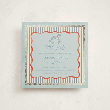 Foil-Pressed Baby Shower Invitations