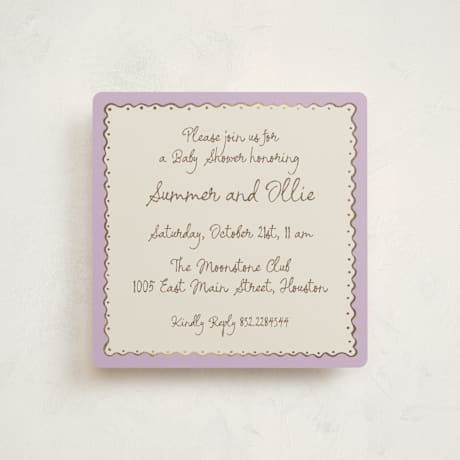 Foil-Pressed Baby Shower Invitations